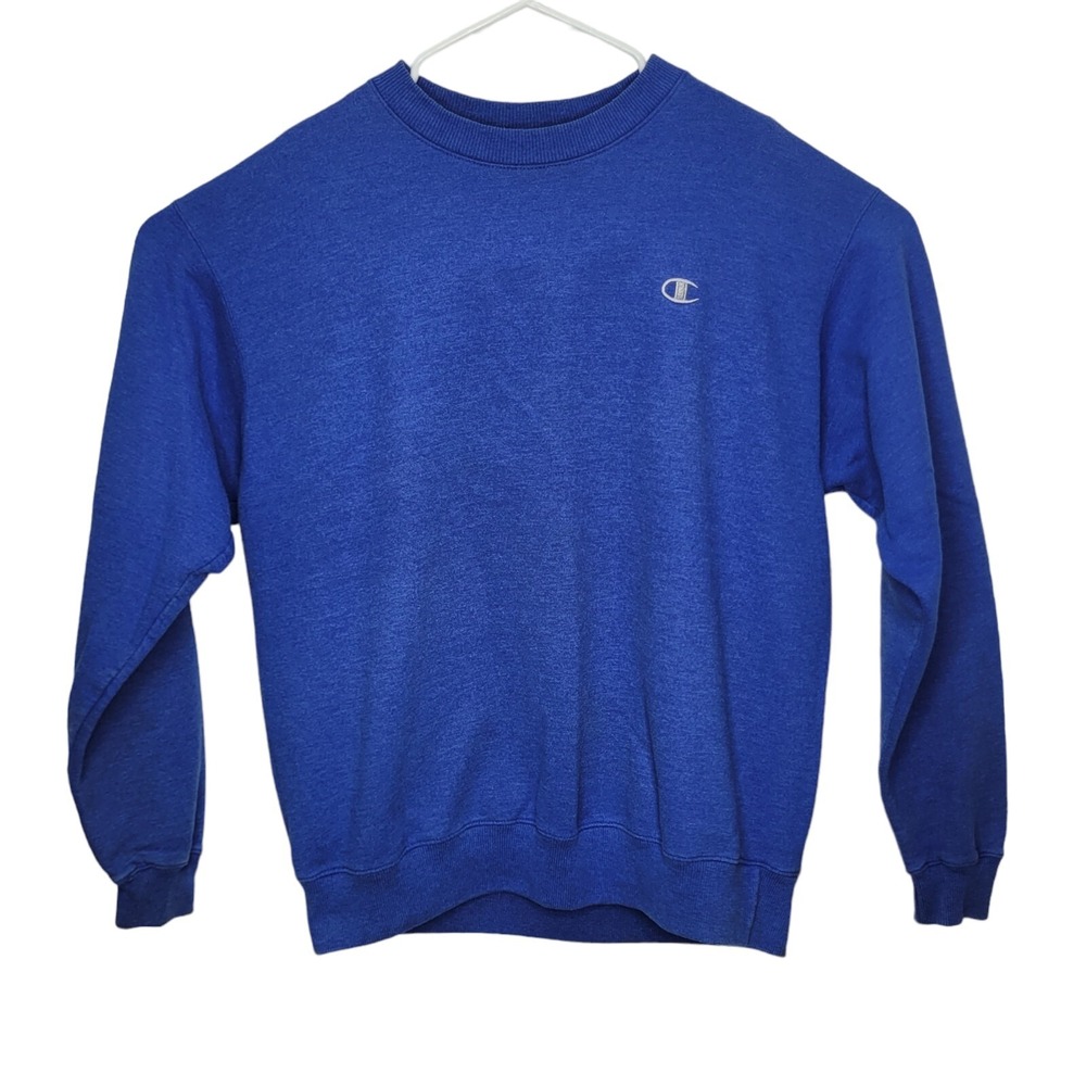 Champion Eco Authentic Crew Kneck‎ Sweatshirt Mens Size Large Blue Blank